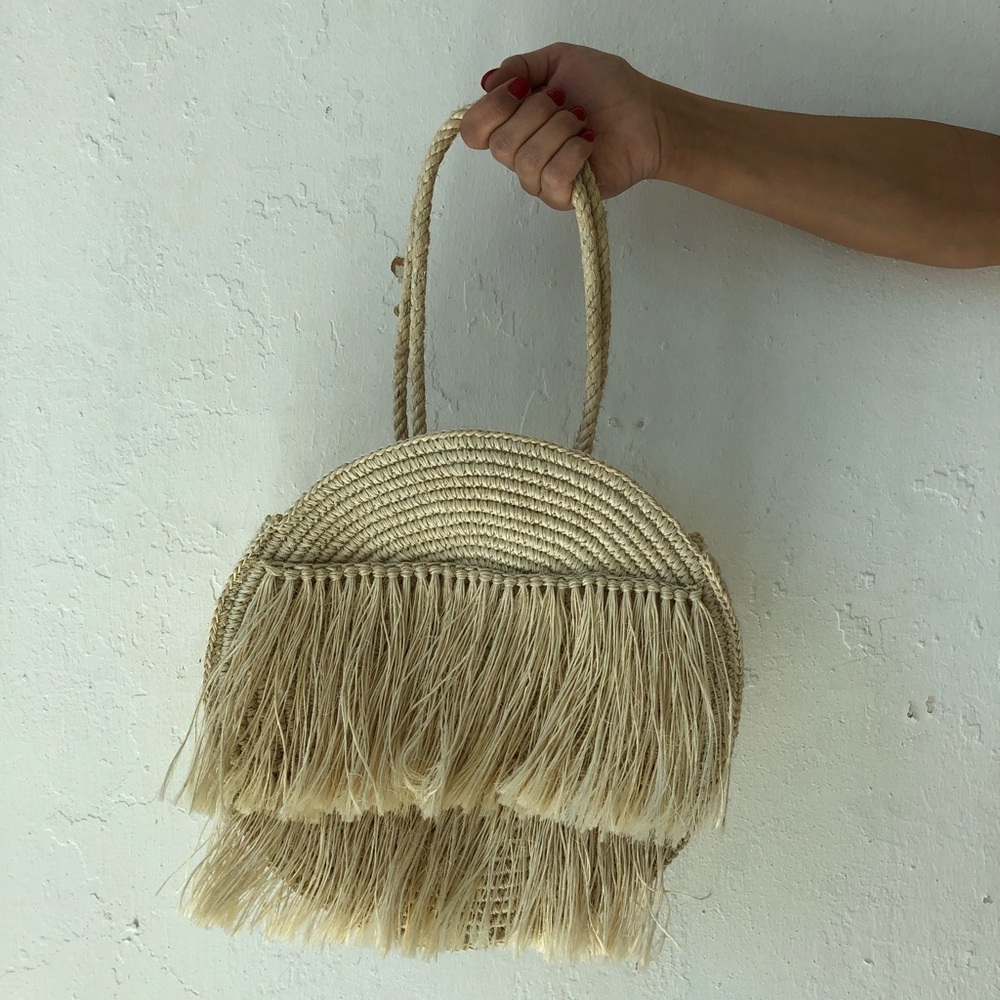 Someware Goods - woven circle purse - cream
